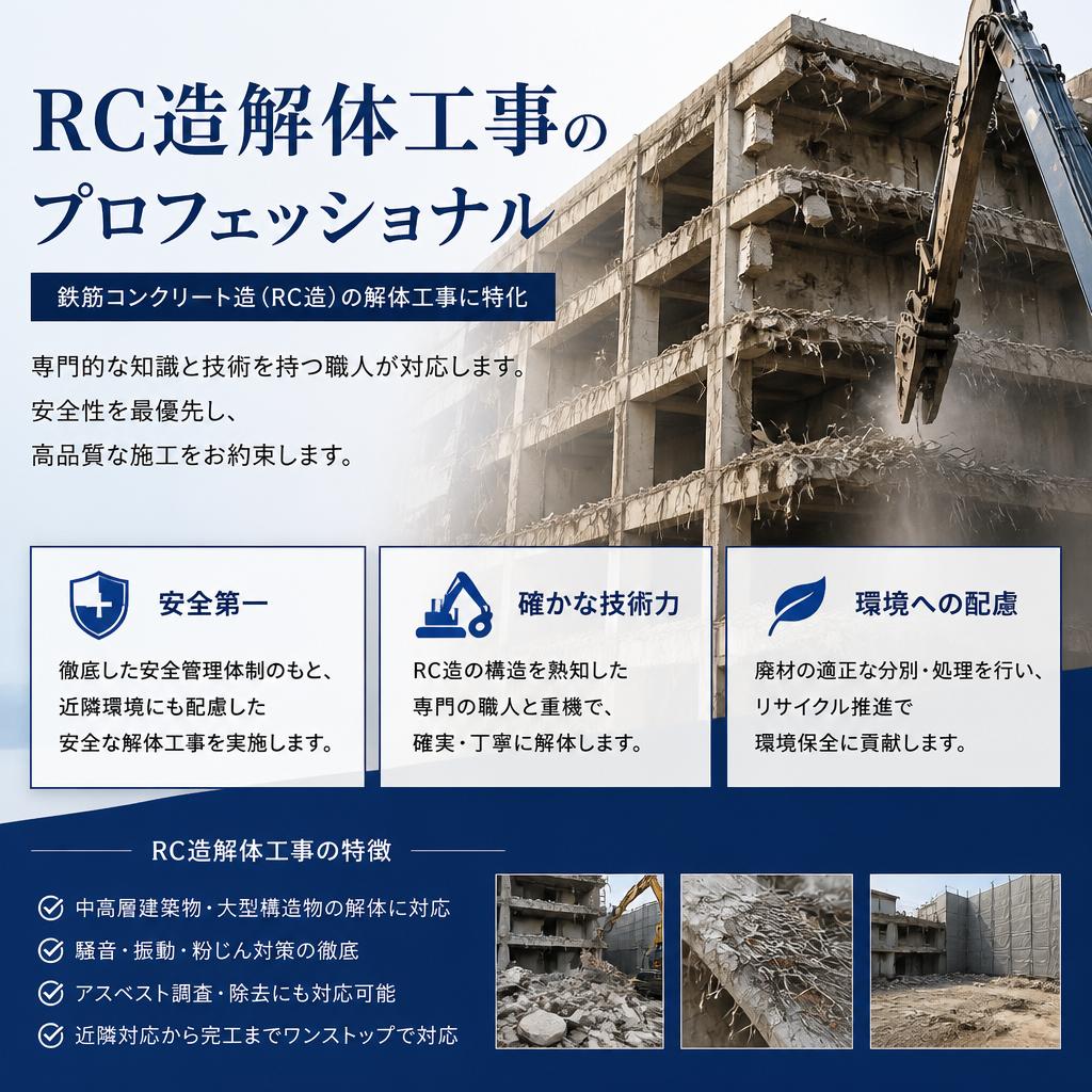 RC造に特化した高品質解体